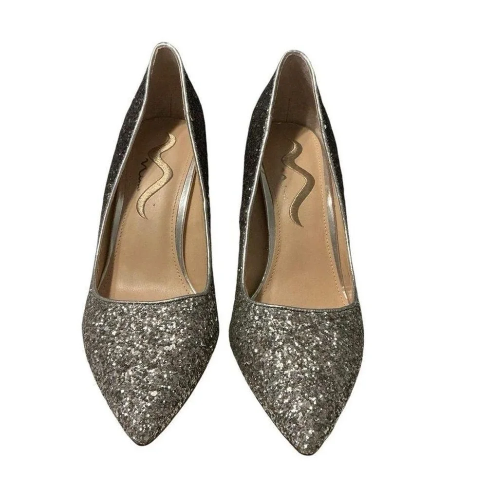 Nina Ricci silver sprinkle‎ pointy pump size 9.5
